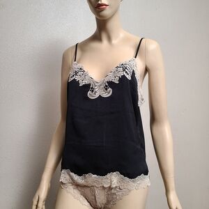 INC International Concepts Black and Cream Lace Cami